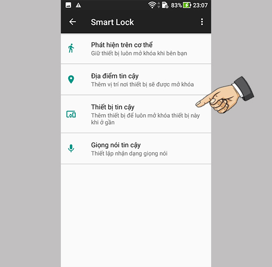 Chọn hình thức smart lock